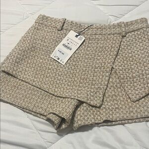 Zara Beige Tweed Skorts